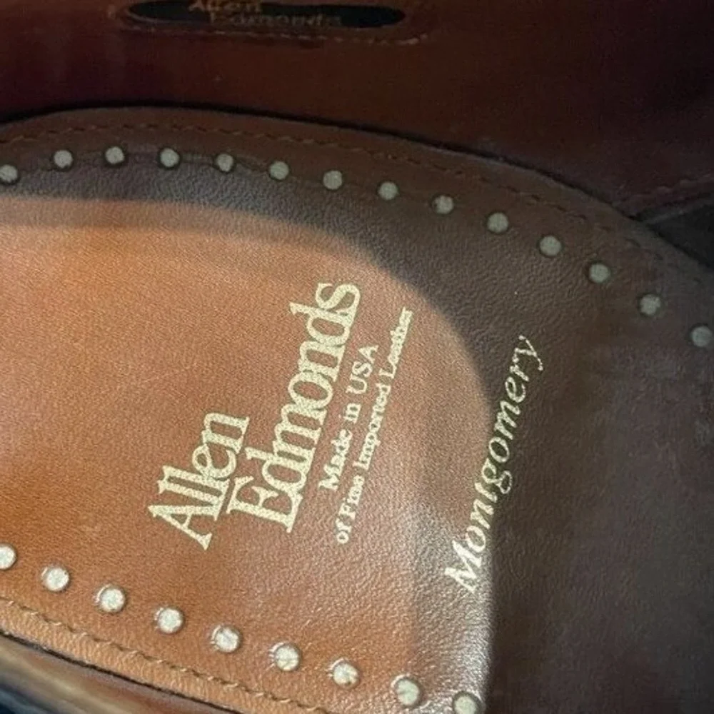 Allen‎ Edmonds Montgomery Mens 10 D Dark Brown Leather Split Toe Derby Shoes USA